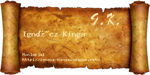 Ignácz Kinga névjegykártya