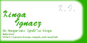 kinga ignacz business card